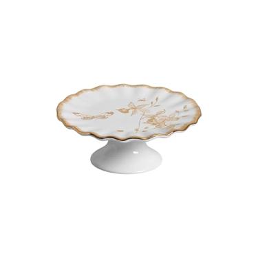 Imagem de Porta Petit Four Demoiselle Dourado Scalla Ceramica