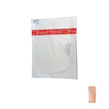 Imagem de Kit Saco De Presente Transparente 900 Incolor 43x59 (20 unidades) + Sacola Para Presente Kraft para Garrafa 35x15x8cm (500 unidades)
