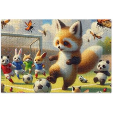 Imagem de Quebra-cabeça fofo animais esportivos guaxinim 500 peças para adultos paisagem floral paisagem quebra-cabeça elefante branco, 51 x 35 centímetros