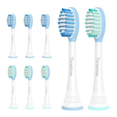 Imagem de Cabeças de escova de dentes de substituição para Philips Sonicare, cabeças de escova de cuidados com gengivas sensíveis, pacote com 8