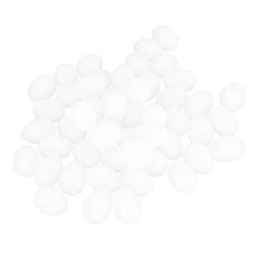 Imagem de aqxreight 50 Peças de Simulação de Plástico para Fins Especiais, Ovos Falsos Realistas para Incubação de Pássaros, Ovos Falsos Completos, Não Quebram, Induzidos, Simulação de , Incubação Induzida