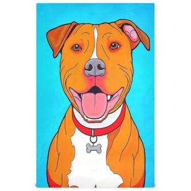 Imagem de Joisal Toalhas de prato decorativas com estampa animal para cozinha cachorro laranja fofo engraçado toalhas de chá fofas pratos de lavagem absorventes de banheiro 45 x 71 cm, 6 pacotes