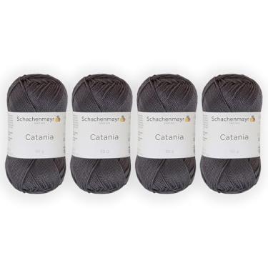Imagem de 4 novelos/pacote Schachenmayr (SMC) Catania Originals Yarn, cada bola 50 g (125 m), 100% algodão mercerizado para fio de tricô e crochê, peso esportivo, 429 - antracite