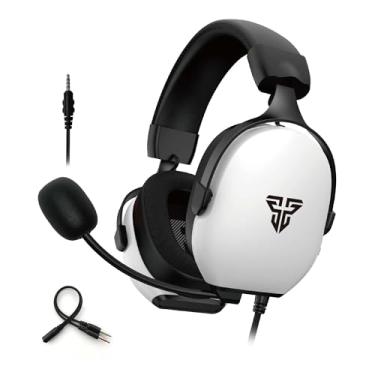 Imagem de FANTECH MH92 Carbon Gaming Headset, Over-Ear Wired, 3,5 mm TRRS, compatível com Windows PS4 PS5 Switch, preto e branco (branco)