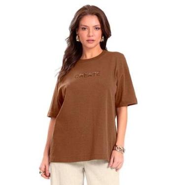 Imagem de T-shirt Feminina Endless Oversized Create Marrom-Feminino