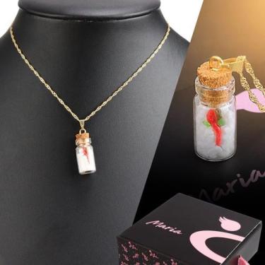 Imagem de Colar feminino sal pimenta cordão choker dourado caixinha - Orizom