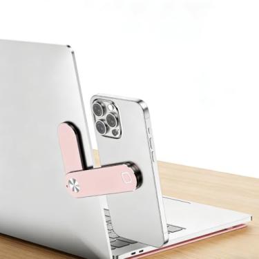 Imagem de Suporte multifuncional para borda de laptop, suporte de telefone ajustável ouro rosa para configuração de tela dupla