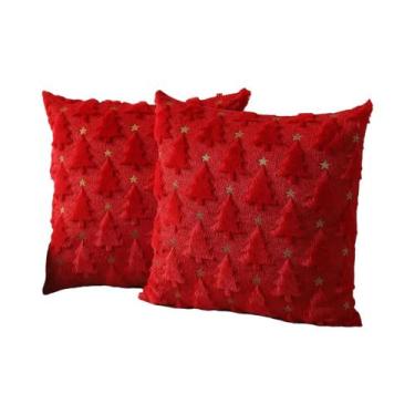 Imagem de Capa De Almofada Decorativa Com Padrão De Árvore De Natal Para Sofá Da