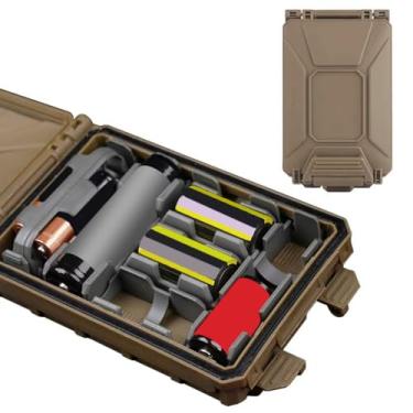 Imagem de Zhongren Estojo organizador de bateria modular Molle para baterias, equipamento de sobrevivência ao ar livre, colete de caça tático (bronzeado)