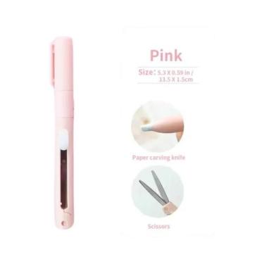 Imagem de Tesoura Mini Multifuncional Portátil Cortador De Papel Faca 2 Em 1 For