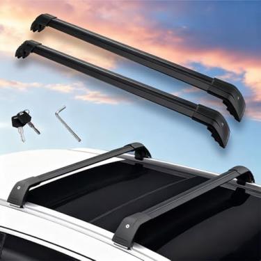 Imagem de Barras transversais de teto para Mitsubishi Outlander Sport ASX 2011-2024 bagageiro de alumínio para bagageiro de teto, caiaque, preto