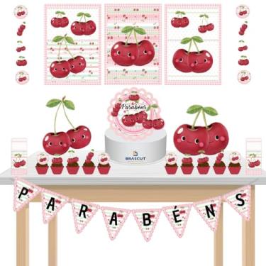 Imagem de Kit Festa Só um Bolinho Cerejinha Frutas Mesversario 36 itens