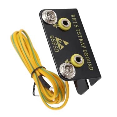 Imagem de Cryfokt Plugue de Aterramento para Pulseiras, Função Antiestática Resistente, Cabo de 1,6 M para Estações de Trabalho e Atletas, Metal Plástico