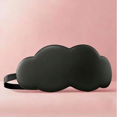 Imagem de Máscara de dormir de espuma viscoelástica preta macia e respirável com bloqueio de luz com alça ajustável para descanso confortável