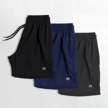 Imagem de Kit 3 Bermudas Masculinas Academia Treino Praia Corrida Shorts Elástico Luzzoo-Masculino
