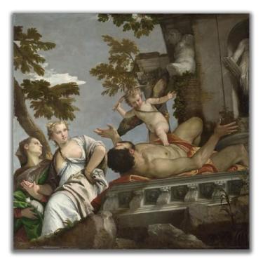 Imagem de Yomcut Arte de parede em tela Paolo Veronese - Love Fable Chapter Two Scorn Poster- Reproduções de pinturas de arte impressionista de pinturas de arte clássicas decorações de parede modernas para casa