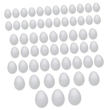 Imagem de oshhni Ovos de Páscoa de espuma artesanal, ovos inacabados, materiais para artesanato, enfeites para decorações DIY, projetos de arte para crianças, 60 Peças Sortidas