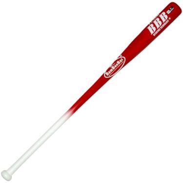 Imagem de BamBooBat Da Pinnacle Sports Equipment Inc. Taco De Beisebol Bambu Para Campo Interno/Externo Fungo Adultos, Cabo Branco/Cano Vermelho, 34"