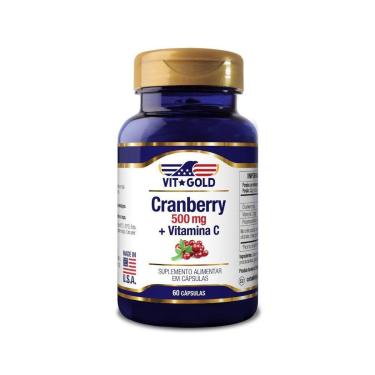 Imagem de Cranberry 500mg + Vitamina C Vitgold 60 cápsulas-Unissex
