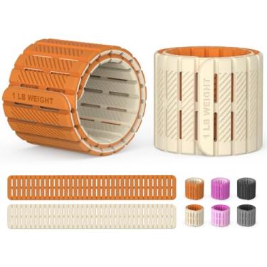 Imagem de SE7EN Pesos magnéticos de tornozelo para mulheres e homens | Conjunto de 2 pesos (500 g cada) | Peso ajustável de silicone para pilates, ioga, caminhada, treinamento de força, academia