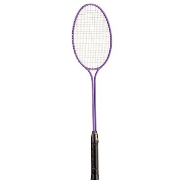 Imagem de Champion Sports Raquete de badminton de eixo duplo de 66 cm com cordas de nylon trançado (raquete única) - roxa - para todos os níveis de habilidade