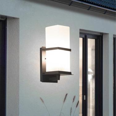Imagem de Lâmpada de parede LED para exterior Arandelas de parede de metal modernas com abajur de vidro IP65 à prova d'água iluminação de parede interior/exterior para corredor terraço jardins varanda entrada