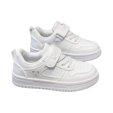 Imagem de Tênis Esportivos Brancos Antiderrapantes Leves Para Meninos, Sola Maci