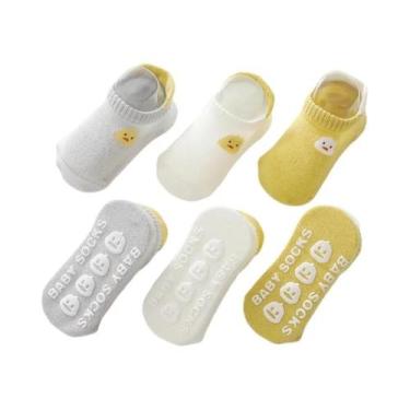 Imagem de Meias Antiderrapantes De Verão Para Bebês, Conjunto De 3 Pares, Design