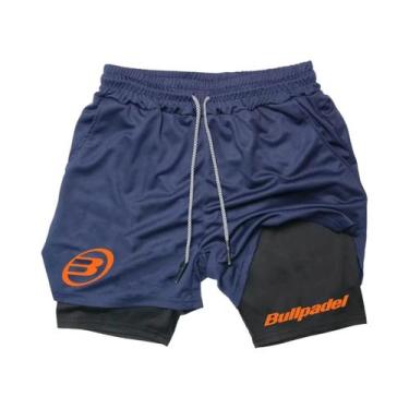 Imagem de Bermuda Esportiva Masculina 2 Em 1 Respirável De Camada Dupla Para Cor