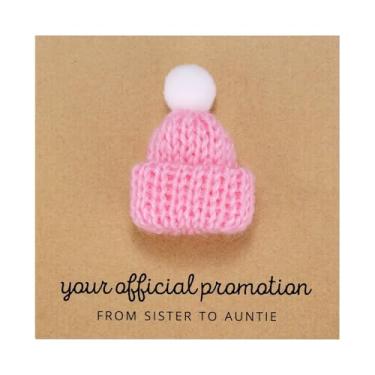 Imagem de Ukodnus Cartão de anúncio de gravidez Promotion to Auntie para irmã, cartão de revelação de gênero de bebê, revelação de bebê neutro fofo, cartão de saudação de anúncio de tia nova