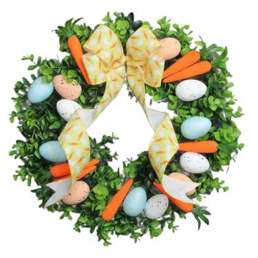 Imagem de UGPLM Guirlanda de Páscoa com Ovos Decorativos: Versátil e Colorida, Ideal para Porta de Entrada e Decoração de Primavera para a Casa.