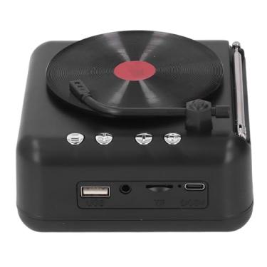 Imagem de Generic Alto-falante Estilo Plataforma Giratória, Alto-falante Pequeno Portátil retrô de Conexão Sem Fio BT para Escritório (Preto)