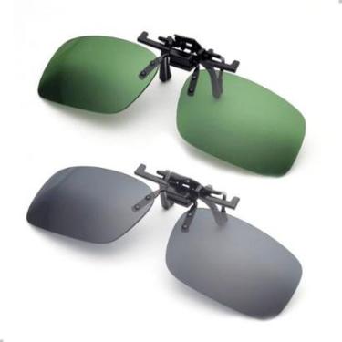 Imagem de Kit 2 Clip On Encaixa Oculos De Grau Polarizado Uv Motorista Dirigir-Masculino