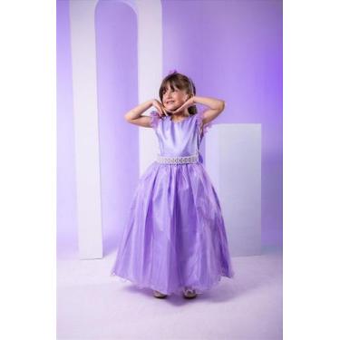 Imagem de Vestido Dama de Honra Marie Longo Amanda Lilás - Tecido 100% Poliéster