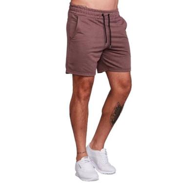 Imagem de Bermuda Masculina short Moletinho Casual Com Elástico - Daze, Marrom, 
