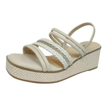 Imagem de Sandália Feminina Anabela Média Tramada Estilo Mississipi-Feminino