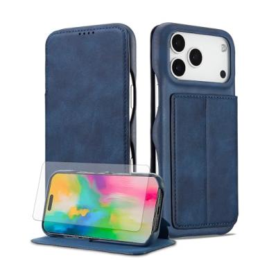 Imagem de Asuwish Capa de telefone para iPhone 17 Pro Max 6,9 polegadas carteira celular com protetor de tela de vidro temperado e flip couro PU porta-cartões acessórios i Phone17 17Pro i17 ProMax 17ProMax