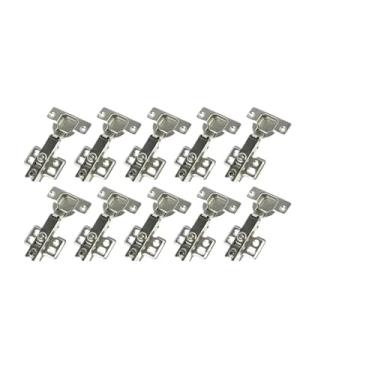 Imagem de 10 peças de moldura de rosto de sobreposição completa, dobradiças ocultas macias de aço para móveis e porta de armário de cozinha