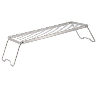 Imagem de Grelha de fogueira dobrável de aço inoxidável Grelha de acampamento de fogão dobrável Suporte de fogueira ultraleve para acampamento ao ar livre Cozinhar Caminhadas Pesca para churrasco (large size)