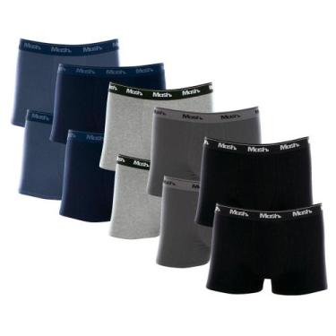 Imagem de Kit Cueca Boxer Mash 10 Peças Masculina Algodão Elástico, Sortido 03, 