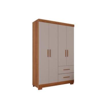 Imagem de Guarda-roupa Solteiro 4 Portas 2 Gavetas Estrela Premium Salleto - Sal
