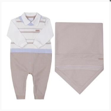 Imagem de Saída Maternidade Luxo Bebê Menino Malha Tricô Paraiso 16146-Masculino