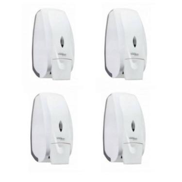 Imagem de 4 Dispenser Porta Sabonete Premisse Velox Branca Reservatóri
