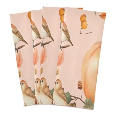 Imagem de xigua Conjunto de 6 panos de prato de cozinha, abóboras, pássaros, aquarela, toalhas de cozinha de secagem rápida altamente absorventes para limpeza de pratos e limpeza manual, 71 x 45 cm