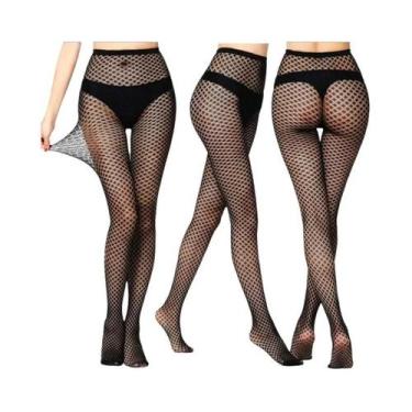 Imagem de Meias-calças Femininas Sensuais De Malha Transparente Com Estampas Gót