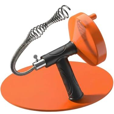 Imagem de Removedor de entupimento de cobra de drenagem, 33 pés de encanamento flexível para uso manual para cozinha, banheiro e chuveiro pia, ferramenta de limpeza de serpente de vaso sanitário resistente vem