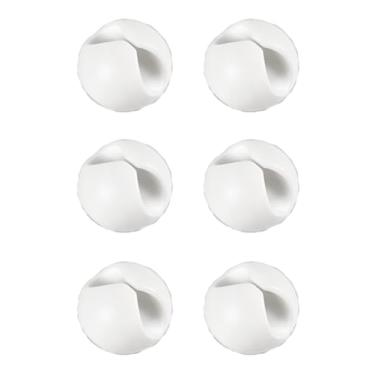 Imagem de Clipes de cabo, pacote com 6 organizadores de cabos brancos - suporte de clipes de cabo adesivo para mesa de escritório, cozinha familiar, mesa, parede, clipes de gerenciamento de fio de carro para