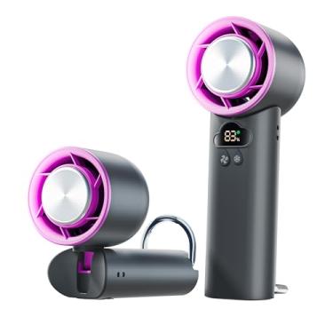 Imagem de DooGooCoo [Atualização 2025] Ventilador portátil portátil, [Ventilador de mão turbo mais frio] 15000RPM 24H Tempo máximo de resfriamento altamente velocidade (1-100), ventilador de mão, mini dobrável