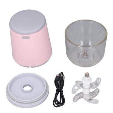 Imagem de Mini processador de alimentos de 300 ml, sem fio, fácil de cortar alimentos para bebês, pequeno cortador elétrico de alimentos para vegetais, frutas, carne, alho (rosa)