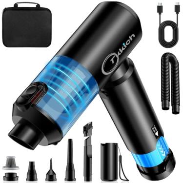 Imagem de Tkkich Aspirador de pó portátil sem fio com bateria removível como carregador portátil de 35 W, conjunto de soprador de pó portátil 6 em 1, mini aspirador de pó 18000PA de 6000 mAh com motor sem